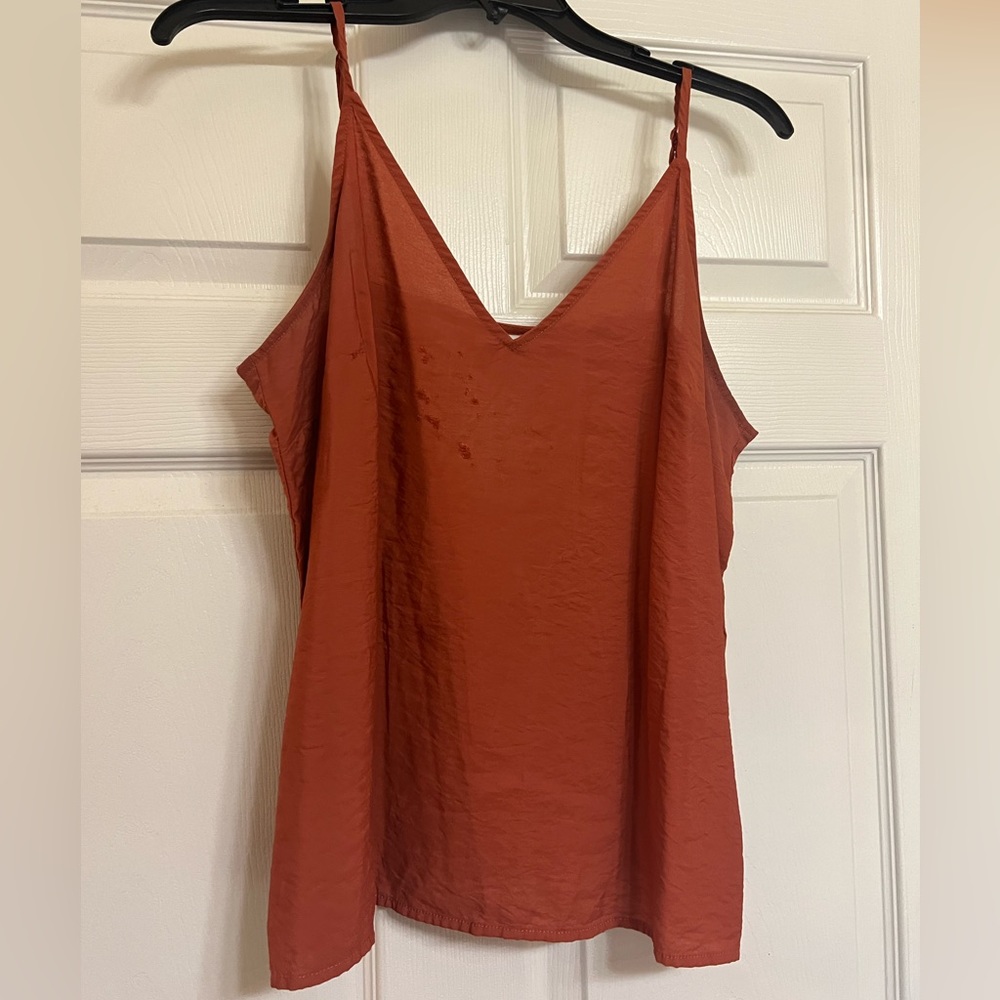 Orange spaghetti strap tank top
